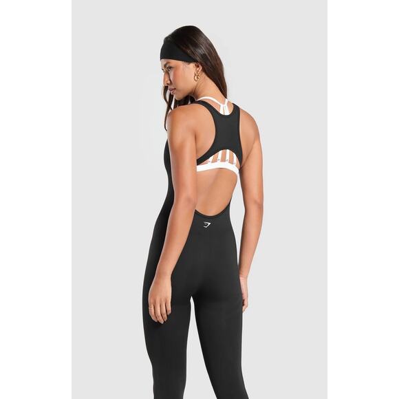 GYMSHARK "EVERYDAY SEAMLESS" JUMPSUIT. BRAND NEW, SUPER CUTE, BLACK - Picture 3 of 8